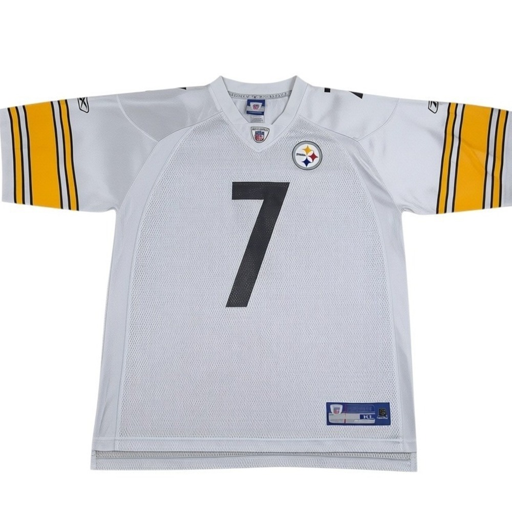 Reebok NFL Steelers Jersey Mens XL White Excellent Ben Roethlisberger 7